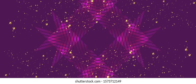 Merry Christmas gold frame vector elegant on dar banner design of sparkling lights