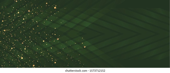 Merry Christmas gold frame vector elegant on dar banner design of sparkling lights