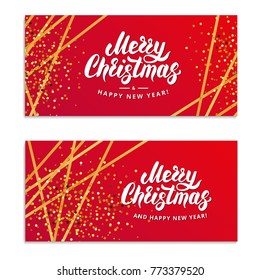 Merry Christmas gold glitter