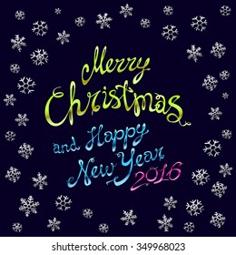 Merry Christmas gold glittering lettering design. Vector illustration EPS 10 art