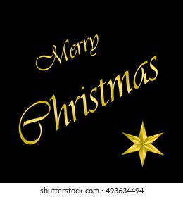 Merry Christmas Gold Lettering Design. Vector illustration