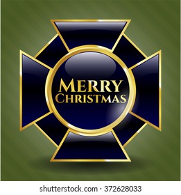 Merry Christmas gold shiny badge