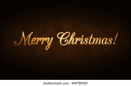 Merry Christmas gold text. Hand lettering calligraphy. Handwritten decoration typographic. Golden letter design card, greeting. Symbol of Happy New Year celebration, holiday. Vector illustration - Shutterstock ID 499789507