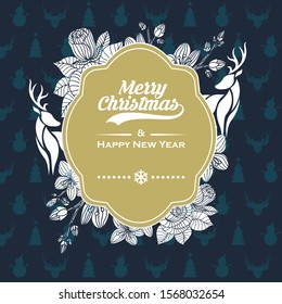 merry christmas golden card background