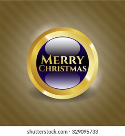 Merry Christmas golden emblem