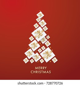 Merry Christmas Golden Glitter Background for your Greetings Card, Flyers, Invitation, Brochure, Posters, Banners, Calendar in vector