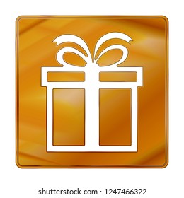 Merry Christmas golden icon. Winter icon in beautiful gradient design isolated on white background. New year sign vector illustration. Christmas gift symbol.