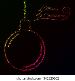 Merry Christmas gradient light card with ball