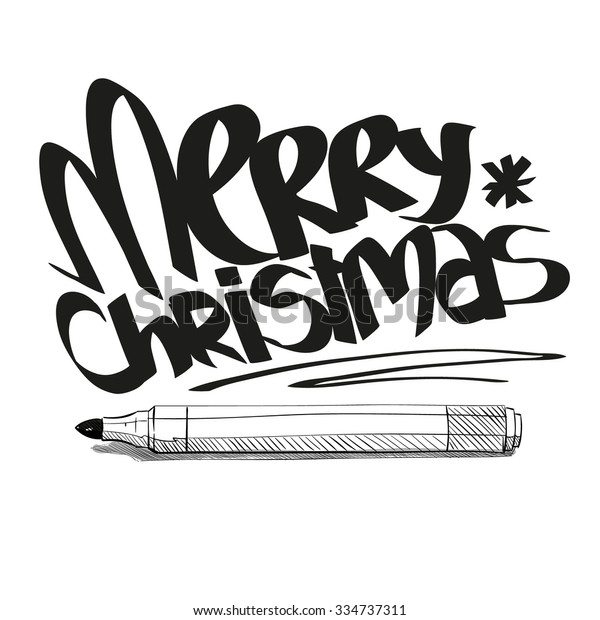 Merry Christmas Graffiti Letters Design Hand Stock Vector (Royalty Free) 334737311