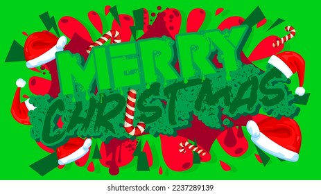 Merry Christmas. Graffiti tag. Abstract modern street art decoration performed in urban painting style.