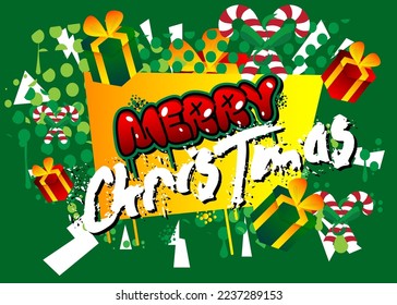 Merry Christmas. Graffiti tag. Abstract modern street art decoration performed in urban painting style.