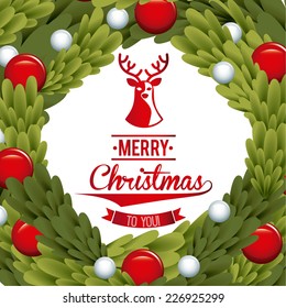 merry christmas graphic design , vector illustration