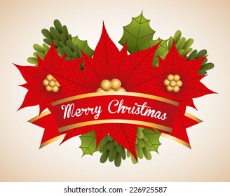 merry christmas graphic design , vector illustration