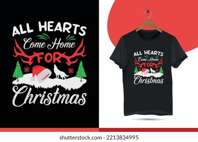 Merry Christmas graphic prints set, t-shirt designs for ugly sweater Xmas party. Holiday decor with Xmas tree, Santa, gingerbread texts, and ornaments.