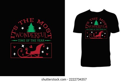 Merry Christmas Graphic T Shirt Design. 