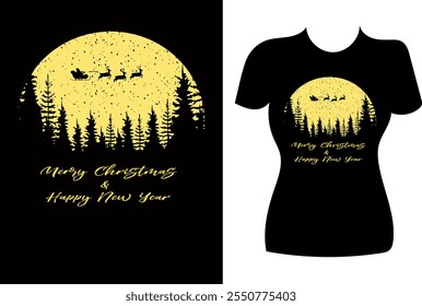 Merry Christmas Graphic t shirt design Template vector .