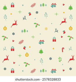 Merry Christmas graphical elements pattern vector