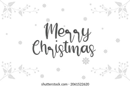 Merry christmas gray floral Vector