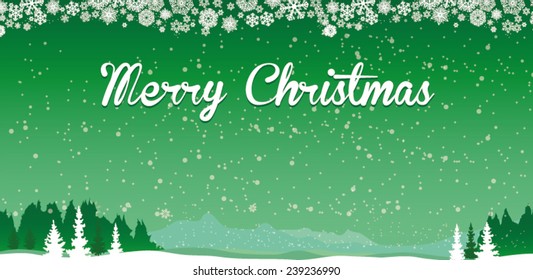 Merry Christmas green background