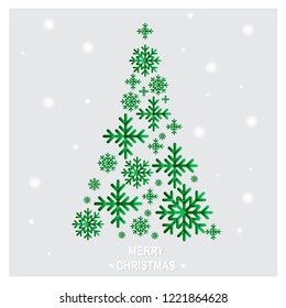 Merry christmas Green christmas pine tree ,Snow christmas tree ,Holidays Background with Season. EPS10 vector.