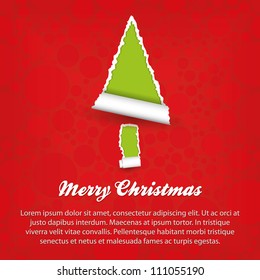 merry christmas - green and red paper