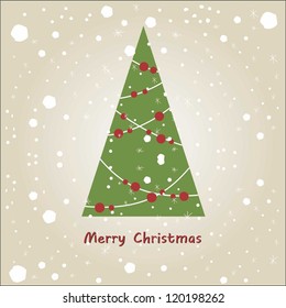 Merry Christmas with christmas green tree
