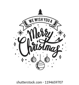 Merry Christmas greeting badge vector