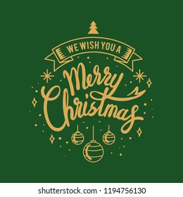 Merry Christmas greeting badge vector