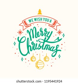 Merry Christmas greeting badge vector