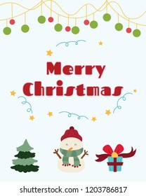 Merry Christmas greeting card.