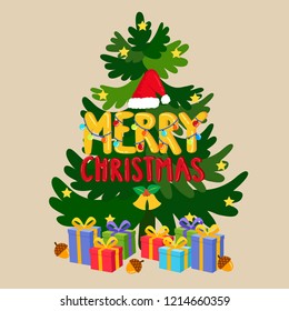 
Merry Christmas Greeting Card.