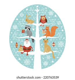 Merry Christmas greeting card 