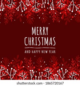  Merry Christmas greeting card.  Abstract square Winter Holidays art templates. Suitable for social media post, mobile apps, banner design and web internet ads. Vector  background