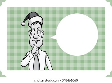 Merry Christmas greeting card with angry businessman elf - just add your text