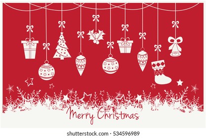 Merry Christmas greeting card or background. vector illustration.
