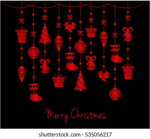 Merry Christmas greeting card or background. vector illustration.