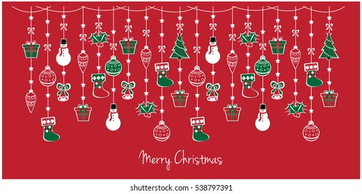 Merry Christmas greeting card or background. vector illustration.