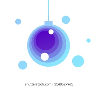 Merry Christmas greeting card, Christmas ball, vector illustration