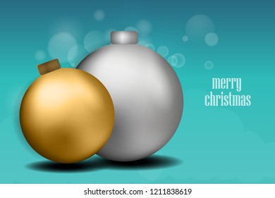 Merry christmas greeting card with ball