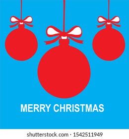 Merry Christmas greeting card, Christmas balls, vector illustration