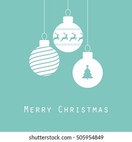 Merry Christmas greeting card, Christmas balls, vector illustration