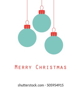 Merry Christmas greeting card, Christmas balls, vector illustration