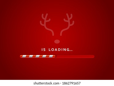 Merry Christmas greeting card. Banner design with colorful loading bar for a count down. Vector illustration.