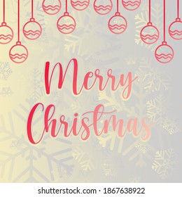 Merry Christmas Greeting Card, Banner, Poster - Snowflakes With Decoration Vector