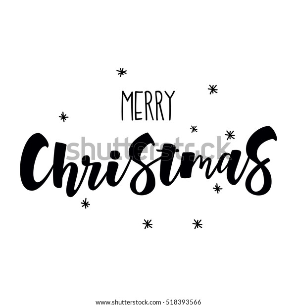 Merry Christmas Greeting Card Black White Stock Vector (Royalty Free) 518393566