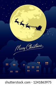 Merry christmas greeting card / blue