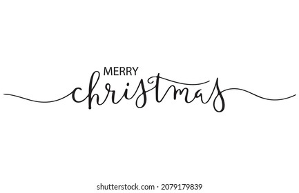 Merry Christmas! Christmas greeting card with calligraphy. Handwritten modern brush lettering. Hand drawn design elements free vector image