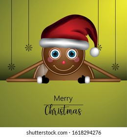 Merry christmas greeting card with christmas characters - Vector