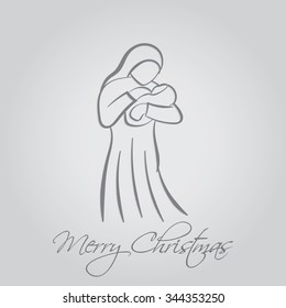 Merry christmas greeting card. Clip-art