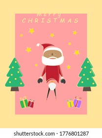 Merry christmas greeting card with cute Santa Claus, eps10 vector format.	